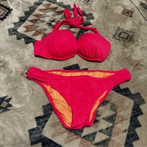 Victoria Secret Vibrant Pink Push Up Bikini Set 36c